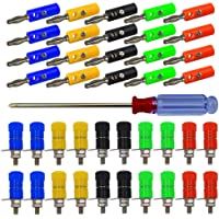 Senven 40pcs Conector Banana- kit adaptador de terminal banana de 4 mm- kit terminal de conector banana- kit conector…